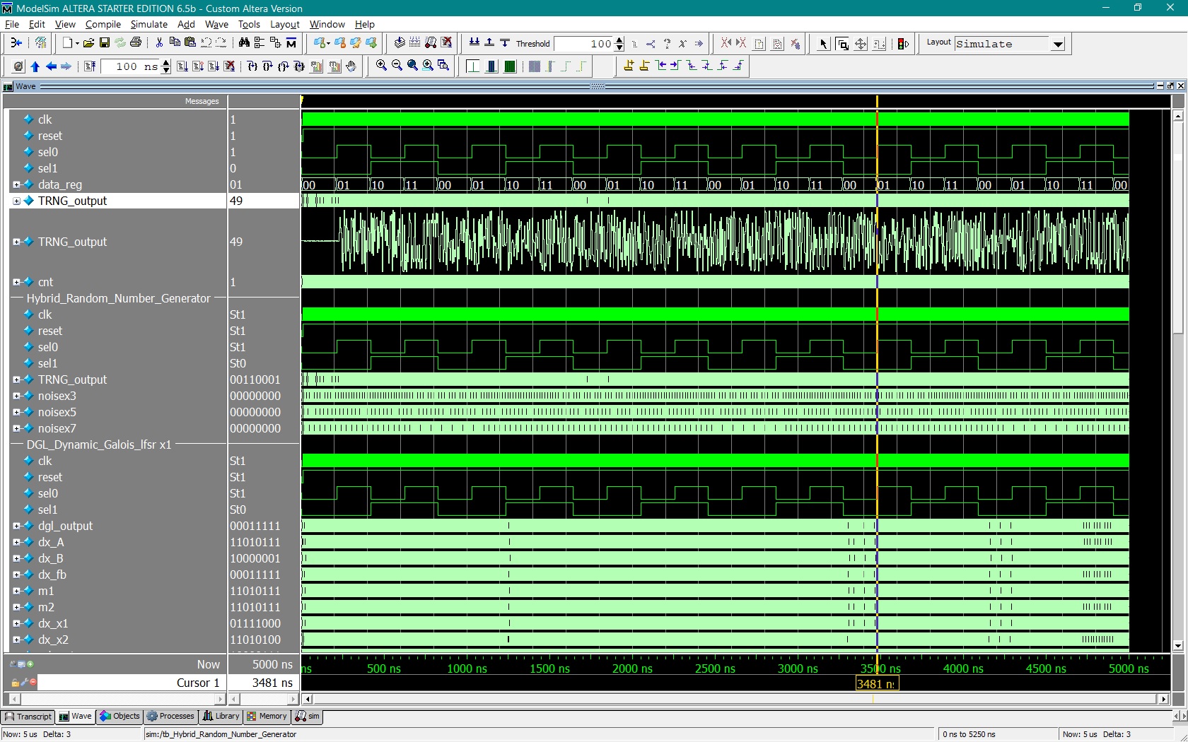 Galois_LFSR Galois LFSR with dynamic feedback path
